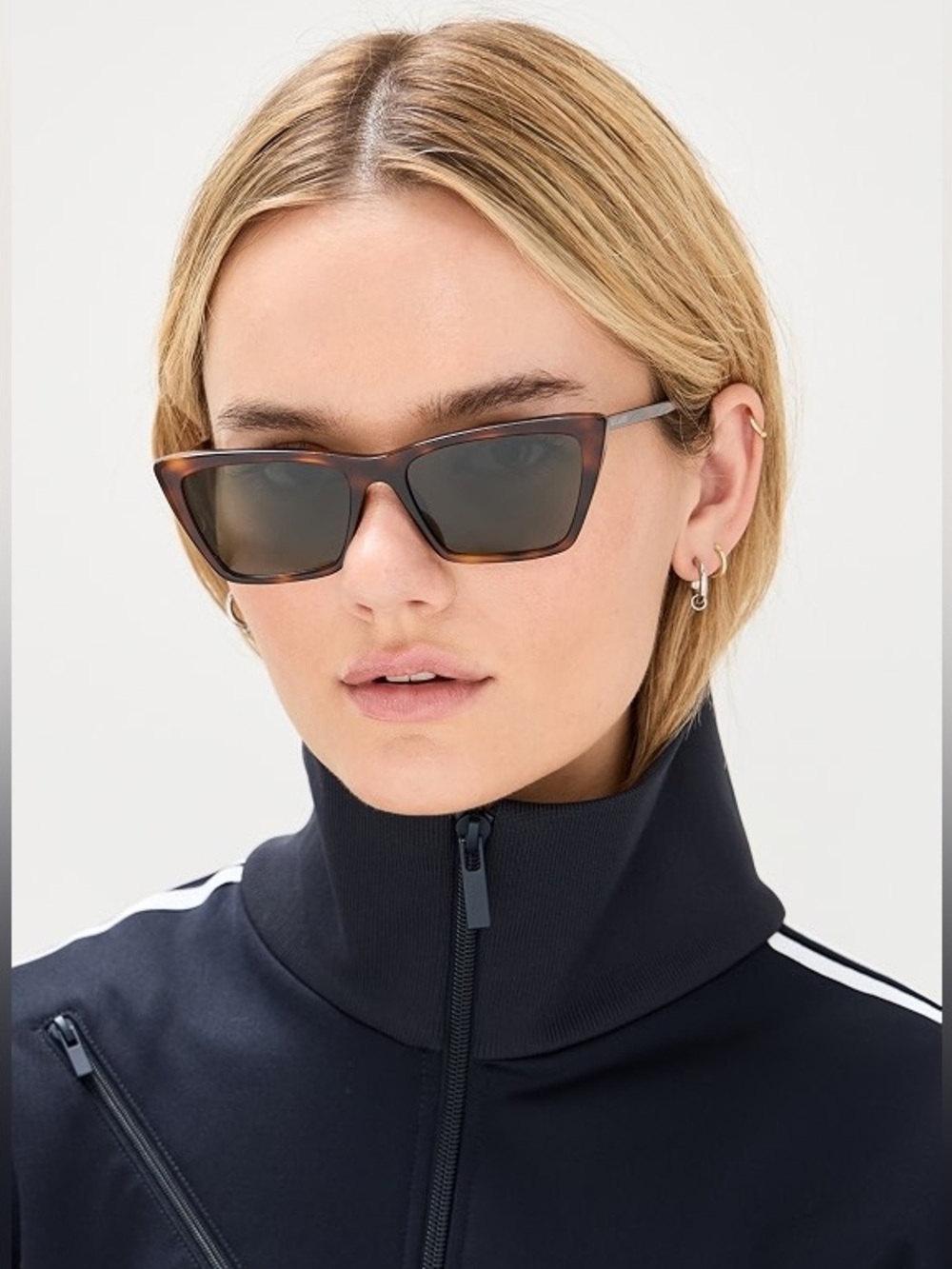 Saint Laurent SL 737 Mica ThinTortoiseshell Cat-Eye Sunglasses with Grey Lenses
